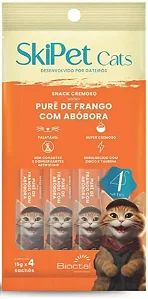 Skipets Creamy Gatos Frango/Abobora 60g (4 unidades)