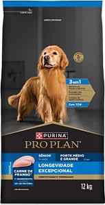 Pro Plan® Longevidade Excepcional 7+ Cães Senior Raças Medias/Grandes12kg