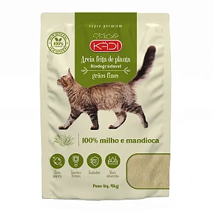 Areia Granulado Biodegradável Mandioca/Milho Kadi Fina 4kg