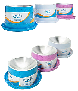 Comedouro Aluminio Alto Mr. Bigode Gatos 250ml [10x19x14,5cm]