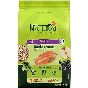 Guabi Natural Gatos Adultos Salmão/Cevada 7,5kg