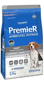 Premier Ambientes Internos Cães Adultos Light Raças Pequenas 12kg