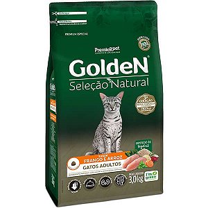 Golden Seleção Natural Gatos Adultos Frango 3kg
