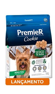 Biscoito Premier Cookie Cães Adultos Raças Pequenas Coco/Aveia 250g