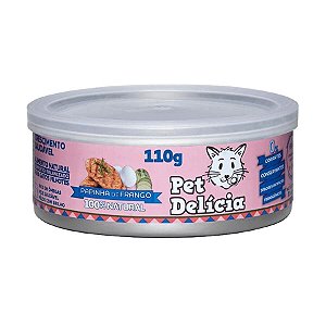 Petdelicia Gatos Filhotes Papinha de Frango 110g