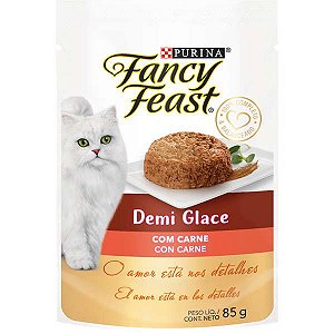 Sache Fancy Feast Gatos Adultos Demi Glace Carne 85g
