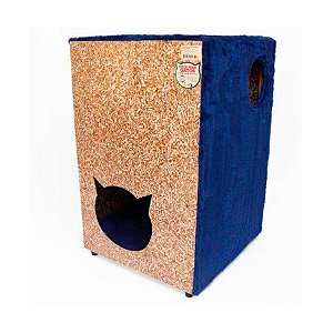 Arranhador Gatos Ecológica Dupla (39x62x44cm) - Azul