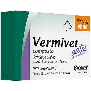 Vermivet Gatos 300mg c/ 2 Comprimidos