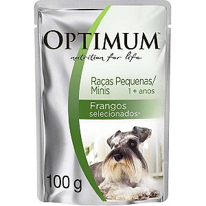 Sache Optimum Cães Adultos Raças Pequenas Frango Selecionados 100g