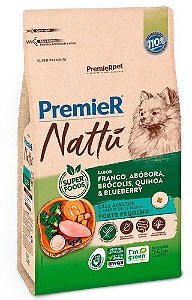 Premier Nattu Cães Adultos Raças Pequenas Abobóra 2,5kg