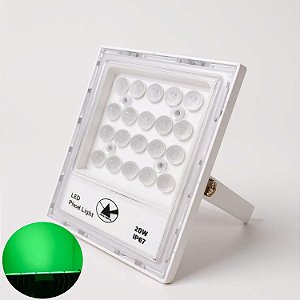 Refletor Luz Verde Led SMD 20W IP67 Uso Externo