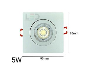 Spot Led Quadrado Embutir 5W 6500K Roya Bivolt