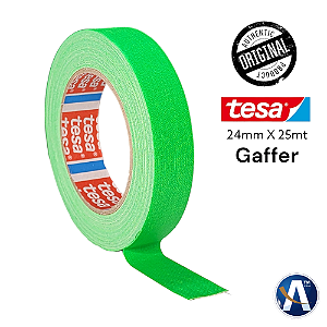 Fita Tecido Gaffer Tape Tesa 24mm X 25m Verde Fluorescente
