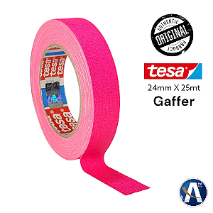 Fita Tecido Gaffer Tape Tesa 24mmX25m Rosa Fluorescente