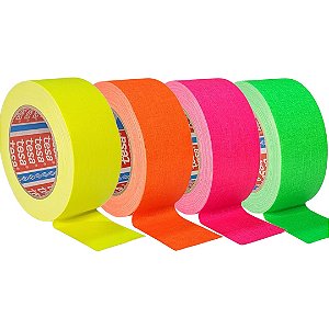 KIT 4 rls Fita Tecido Gaffer Tape Tesa 48mmX25m Fluorescente