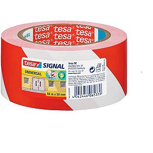Fita de Demarcação Zebrada Vermelho e Branco 50mmX66m Tesa®