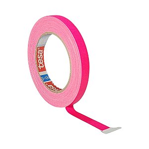 Fita Tecido Gaffer Tape Tesa 09mmX25m Rosa Fluorescente