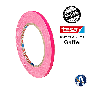 Fita Tecido Gaffer Tape Tesa 05mmX25m Rosa Fluorescente