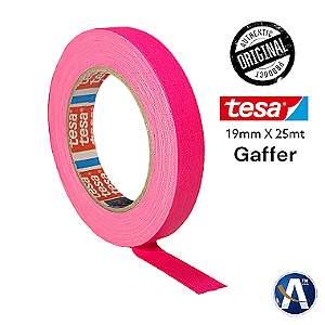 Fita Tecido Gaffer Tape Tesa 19mmX25m Rosa Fluorescente