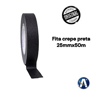 Fita Crepe Preta Profissional 25mmX50m Tesa