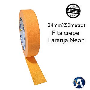 Fita Crepe 24mmx50m Cor Laranja Neon
