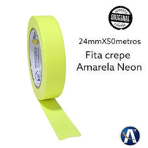 Fita Crepe 24mmx50m Cor Amarela Neon