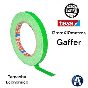 Fita Tecido Gaffer Tape Tesa 12mmX10m Verde Fluorescente