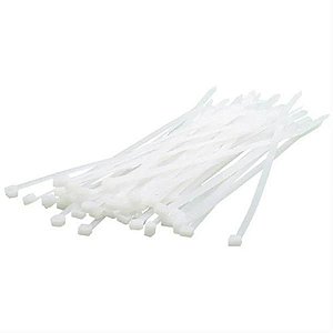 Abraçadeira de Nylon Branca 300mmX4.0mm Com 100 Unidades