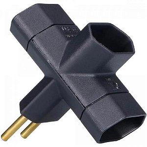 Adaptador Benjamin Com 2 Pinos 10A Preto