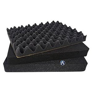Espuma Serrilhada Para Case MP0039 Completa Cinza