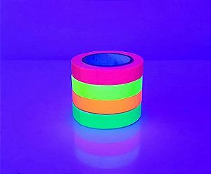 Kit 4 Rolos Fita Tecido Gaffer Tesa 12mmX5m Fluorescente