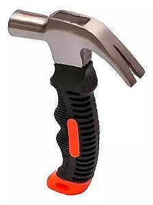 Martelo de Cabo Curto Emborrachado 23mm Preto e Vermelho