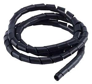 Organizador de Fios e Cabos Espiral 22mmx3m Preto
