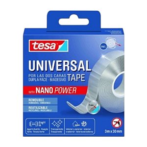 Fita Adesiva Dupla Face Reutilizável 30mmx3m Tesa Nano Power 55810
