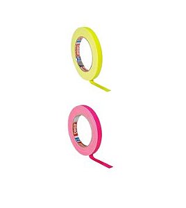 KIT 2 rls Fita Tecido Gaffer Tape Tesa 12mmX25m Fluorescente