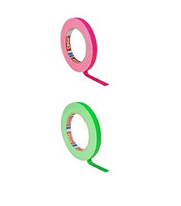 KIT 2 rls Fita Tecido Gaffer Tape Tesa 12mmX25m Fluorescente