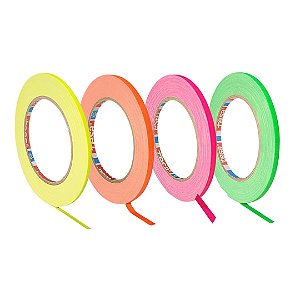 KIT 4 rls Fita Tecido Gaffer Tape Tesa 05mmX25m Fluorescente