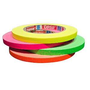 KIT 4 rls Fita Tecido Gaffer Tape Tesa 09mmX25m Fluorescente