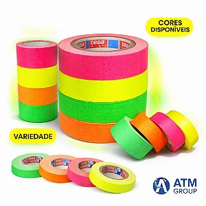 Fita Tecido Gaffer Tape Tesa 25 metros Fluorescente várias cores e larguras - Consulte abaixo