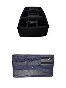 Kit Divisória e Organizador de tampa para Case MP0055, Pelican 1510 e MAI 545 ATM Pro Azul e Preto