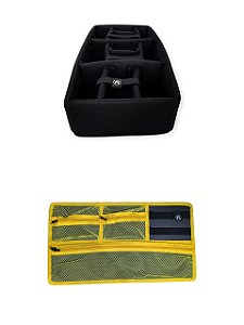 Kit Divisória e Organizador de tampa para Case MP0055, Pelican 1510 e MAI 545 ATM Pro Amarelo e Preto