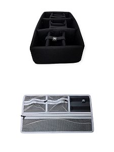 Kit Divisória e Organizador de tampa para Case MP0055, Pelican 1510 e MAI 545 ATM Pro Cinza e Preto