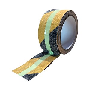 Fita Antiderrapante Preta e Amarela com Faixa Fosforescente 50mmX30m ATM TAPE