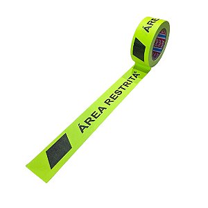 Fita Tecido Gaffer Área Restrita 48mmX25m Amarela Fluorescente ATM Tesa