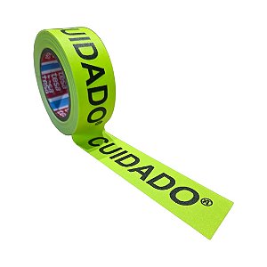 Fita Tecido Gaffer Cuidado 48mmX25m Amarela Fluorescente ATM Tesa