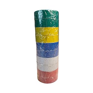 Kit Fita Isolante Com 10 Rolos e 5 Cores 17mmX9m
