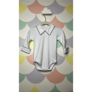 Body gola branco com cinza