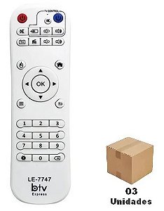 Controle Remoto Receptor BTV BX B10 / BTV B8 /  BTV B9, B10 , BTV B9 Express - 03 Unidades