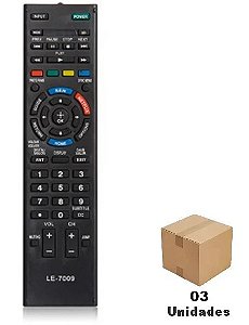 Controle Remoto Para Tv Sony Bravia Rm-yd099/ Rm-yd101 - LE-7009 - 03 Unidades