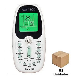 Controle Ar Condicionado Komeco / Midea / Comfee LE-7436 - 03 Unidades
